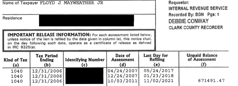 Illustration for article titled Floyd "Money" Mayweather Has Had Trouble Paying His Taxes On Time For Years